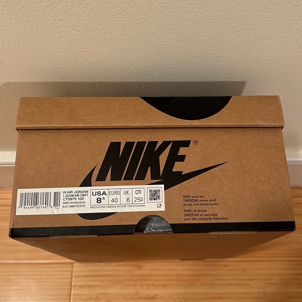 Nike Air Jordan 1 Zoom Air CMFT W - summit white/black-sail - size 8.5